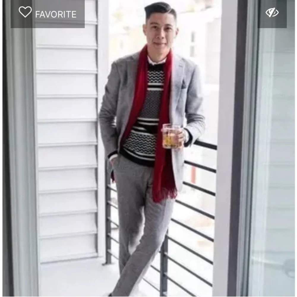 Club Room Solid 100% Cashmere Red Scarf